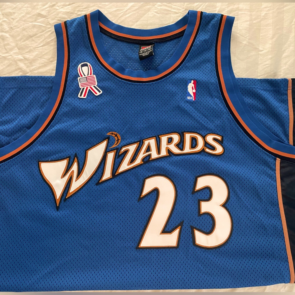 RARE VINTAGE Michael Jordan PRO CUT Wizards Jersey ‘01 season 9-11 patch NWOT